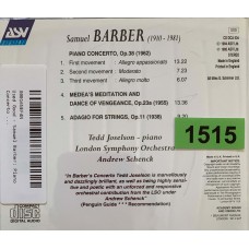 Samuel Barber, Tedd Joselson, London Symphony Orchestra, Andrew Schenck: «Piano Concerto / Medea: Meditation & Dance Of Vengeance / Adagio For Strings»