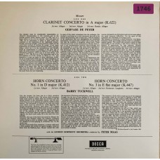 Mozart - Gervase de Peyer, Barry Tuckwell, Peter Maag, London Symphony Orchestra: «Clarinet Concerto / Horn Concertos Nos. 1 & 3»