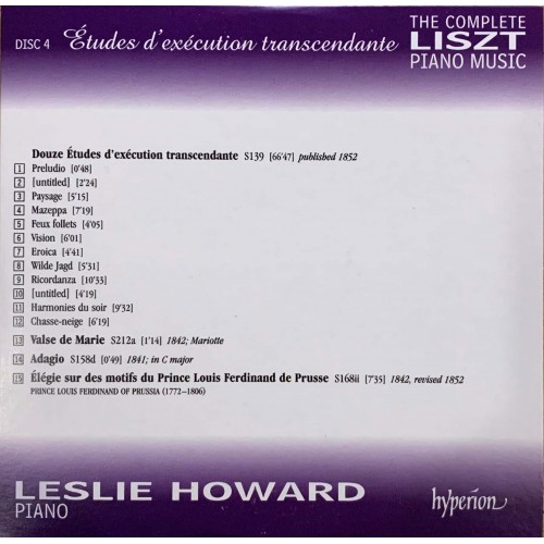 Liszt - Leslie Howard: «The Complete Piano Music» CD 04