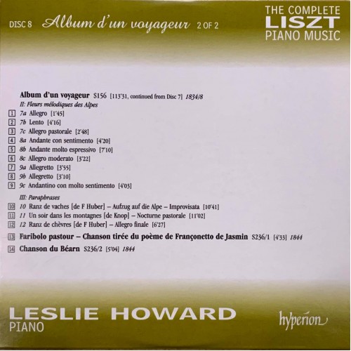 Liszt - Leslie Howard: «The Complete Piano Music» CD 08