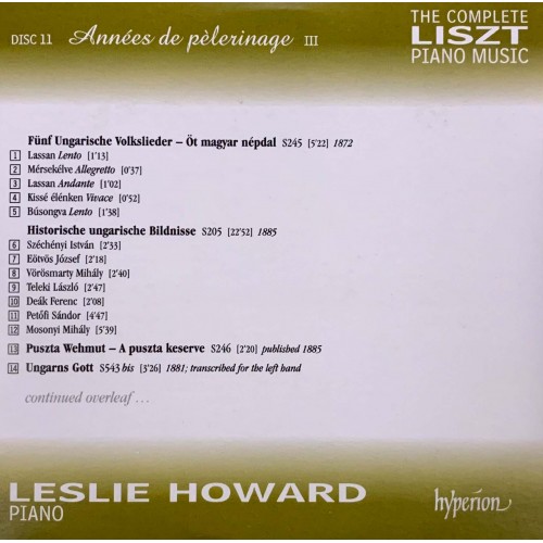 Liszt - Leslie Howard: «The Complete Piano Music» CD 11