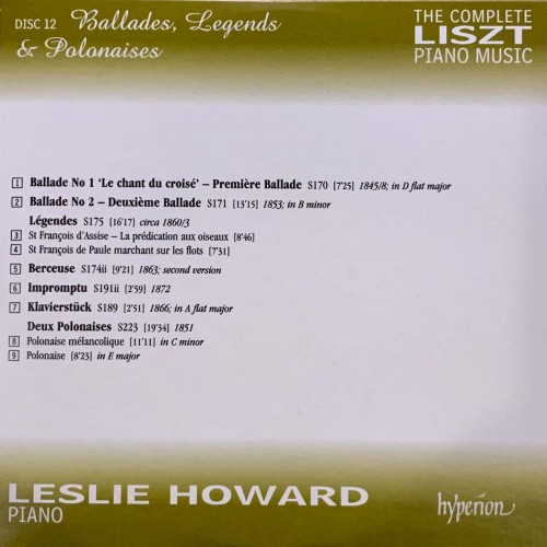 Liszt - Leslie Howard: «The Complete Piano Music» CD 12