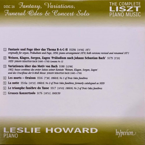 Liszt - Leslie Howard: «The Complete Piano Music» CD 16