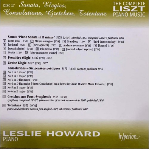 Liszt - Leslie Howard: «The Complete Piano Music» CD 17