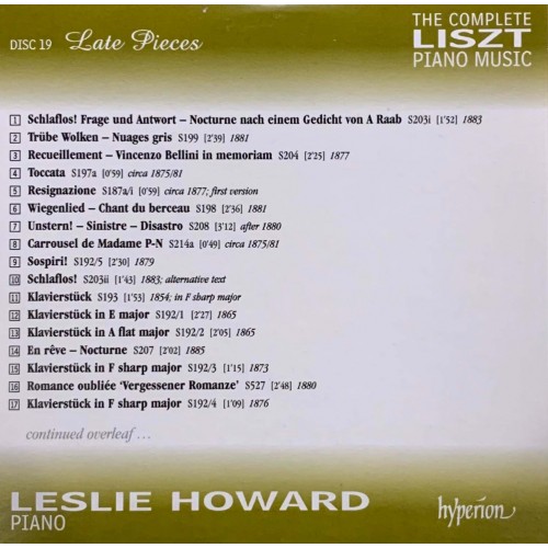 Liszt - Leslie Howard: «The Complete Piano Music» CD 19