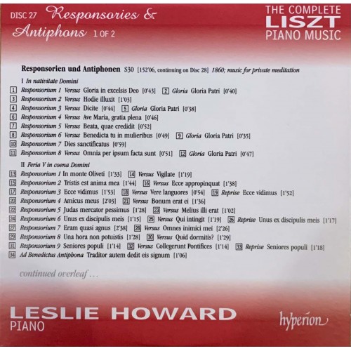 Liszt - Leslie Howard: «The Complete Piano Music» CD 27