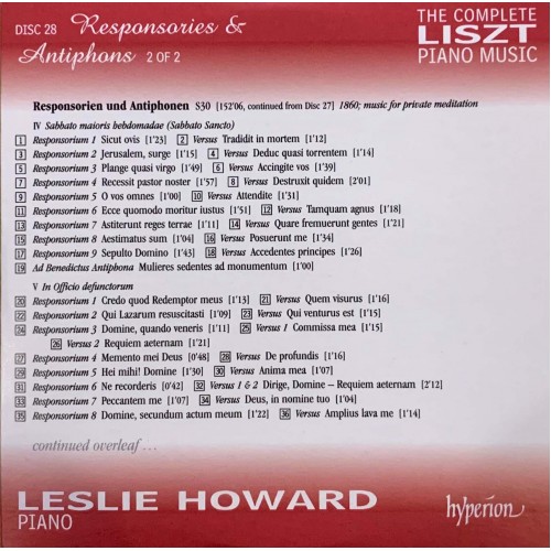 Liszt - Leslie Howard: «The Complete Piano Music» CD 28