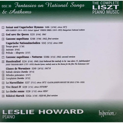 Liszt - Leslie Howard: «The Complete Piano Music» CD 30