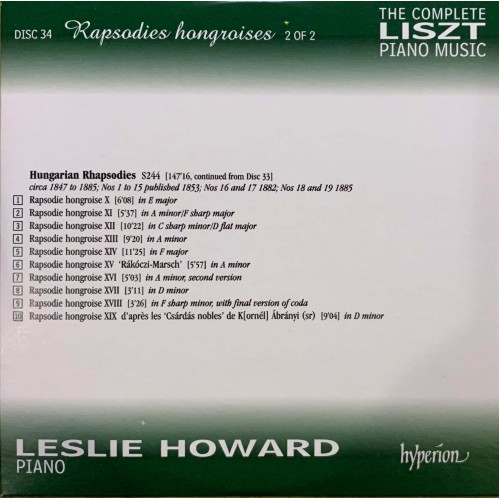 Liszt - Leslie Howard: «The Complete Piano Music» CD 34