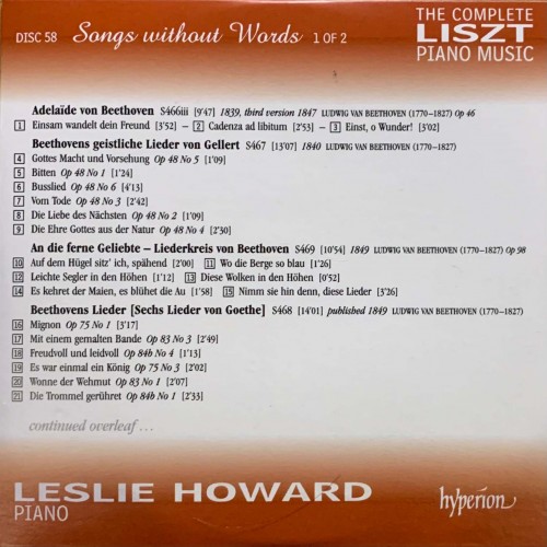 Liszt - Leslie Howard: «The Complete Piano Music» CD 58