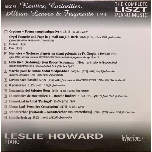 Liszt - Leslie Howard: «The Complete Piano Music» CD 85