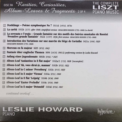 Liszt - Leslie Howard: «The Complete Piano Music» CD 86