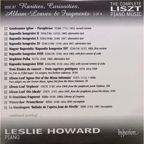 Liszt - Leslie Howard: «The Complete Piano Music» CD 87