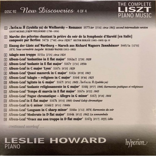 Liszt - Leslie Howard: «The Complete Piano Music» CD 92