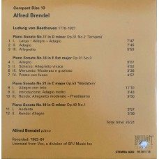 Alfred Brendel: «The Complete Vox, Turnabout And Vanguard Solo Recordings» CD 13