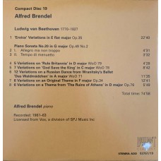 Alfred Brendel: «The Complete Vox, Turnabout And Vanguard Solo Recordings» CD 19