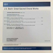 J. S. Bach - Gachinger Kantorei Stuttgart · Bach-Collegium Stuttgart · Helmuth Rillinga: «Great Sacred Choral Works» CD 1