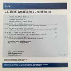 J. S. Bach - Gachinger Kantorei Stuttgart · Bach-Collegium Stuttgart · Helmuth Rillinga: «Great Sacred Choral Works» CD 2