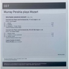 Murray Perahia Plays Mozart, English Chamber Orchestra: «The Piano Concertos» CD 07