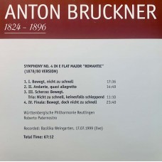 Anton Bruckner – Wurttembergische Philharmonie Reutlingen, Roberto Paternostro: «The Symphonies» CD 04