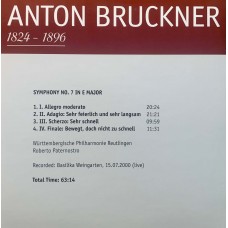 Anton Bruckner – Wurttembergische Philharmonie Reutlingen, Roberto Paternostro: «The Symphonies» CD 07