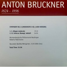 Anton Bruckner – Wurttembergische Philharmonie Reutlingen, Roberto Paternostro: «The Symphonies» CD 08