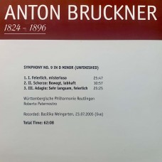 Anton Bruckner – Wurttembergische Philharmonie Reutlingen, Roberto Paternostro: «The Symphonies» CD 10