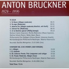 Anton Bruckner – Wurttembergische Philharmonie Reutlingen, Roberto Paternostro: «The Symphonies» CD 11