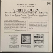 Verdi - Eugene Ormandy, The Philadelphia Orchestra, Lucine Amara, Maureen Forrester, Richard Tucker, George London, The Westminster Choir: «Requiem»