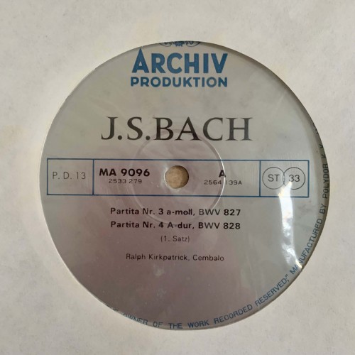 J.S. Bach: «Cembalowerke / Works For Harpsichord / OEuvres Pour Clavecin II» LP 07