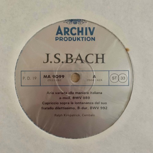 J.S. Bach: «Cembalowerke / Works For Harpsichord / OEuvres Pour Clavecin II» LP 10