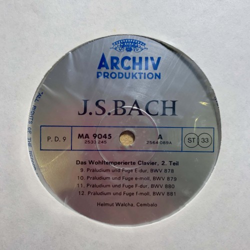 J.S. Bach: «Cembalowerke I / Works For Harpsichord I / OEuvres Pour Clavecin I» LP 05