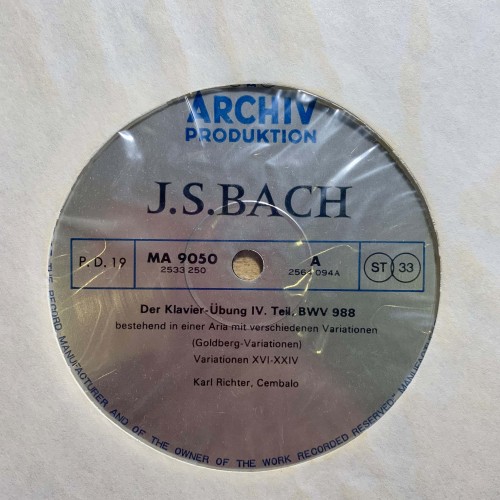 J.S. Bach: «Cembalowerke I / Works For Harpsichord I / OEuvres Pour Clavecin I» LP 10