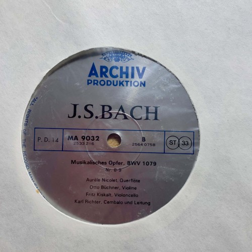 J.S. Bach: «Kammermusik II / Chamber Music II / Musique De Chambre II» LP 07