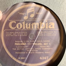 British National Opera Company Orchestra Conducted By Eugene Goossens - Miriam Licette, Frank Mullings, Harold Williams, Heddle Nash, Dennis Noble: «Pagliacci» LP 01
