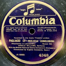 British National Opera Company Orchestra Conducted By Eugene Goossens - Miriam Licette, Frank Mullings, Harold Williams, Heddle Nash, Dennis Noble: «Pagliacci» LP 02