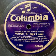 British National Opera Company Orchestra Conducted By Eugene Goossens - Miriam Licette, Frank Mullings, Harold Williams, Heddle Nash, Dennis Noble: «Pagliacci» LP 03
