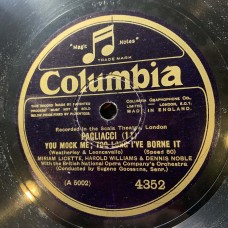 British National Opera Company Orchestra Conducted By Eugene Goossens - Miriam Licette, Frank Mullings, Harold Williams, Heddle Nash, Dennis Noble: «Pagliacci» LP 06