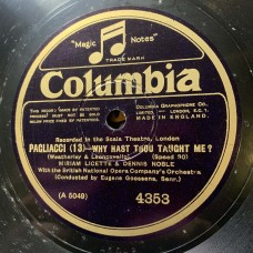 British National Opera Company Orchestra Conducted By Eugene Goossens - Miriam Licette, Frank Mullings, Harold Williams, Heddle Nash, Dennis Noble: «Pagliacci» LP 07