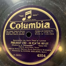 British National Opera Company Orchestra Conducted By Eugene Goossens - Miriam Licette, Frank Mullings, Harold Williams, Heddle Nash, Dennis Noble: «Pagliacci» LP 08
