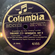 British National Opera Company Orchestra Conducted By Eugene Goossens - Miriam Licette, Frank Mullings, Harold Williams, Heddle Nash, Dennis Noble: «Pagliacci» LP 09
