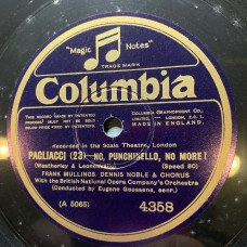 British National Opera Company Orchestra Conducted By Eugene Goossens - Miriam Licette, Frank Mullings, Harold Williams, Heddle Nash, Dennis Noble: «Pagliacci» LP 12