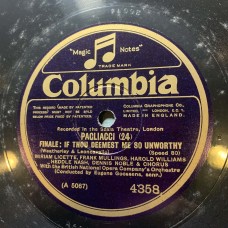 British National Opera Company Orchestra Conducted By Eugene Goossens - Miriam Licette, Frank Mullings, Harold Williams, Heddle Nash, Dennis Noble: «Pagliacci» LP 12