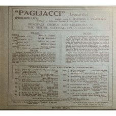 British National Opera Company Orchestra Conducted By Eugene Goossens - Miriam Licette, Frank Mullings, Harold Williams, Heddle Nash, Dennis Noble: «Pagliacci» LP 12