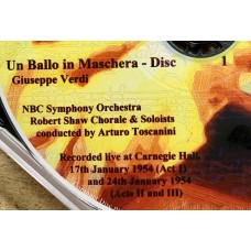 Giuseppe Verdi, Arturo Toscanini, NBC Symphony Orchestra: «Un Ballo In Maschera»