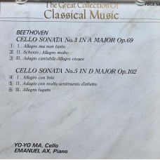 Beethoven: «The Great Collection of Classical Music / Cello Sonatas Nos. 3 & 5»