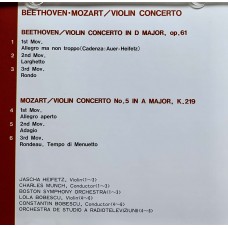 Jascha Heifetz / Lola Bobesco: «Beethoven & Mozart: Violin Concertos»