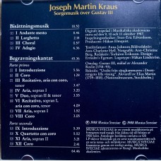 Joseph Martin Kraus: «Sorgemusik över Gustav III»