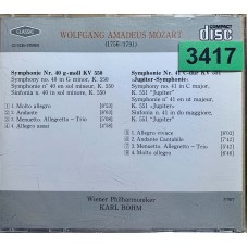 Mozart, Karl Böhm - Wiener Philharmoniker: «Symphonies No. 40 & No. 41 "Jupiter"»